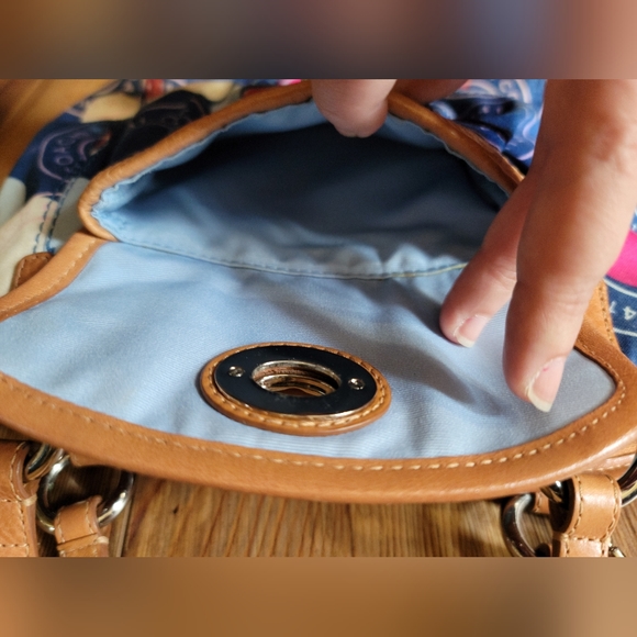 Blue Multi Color Dots Coach Purse - Picture 5 of 11